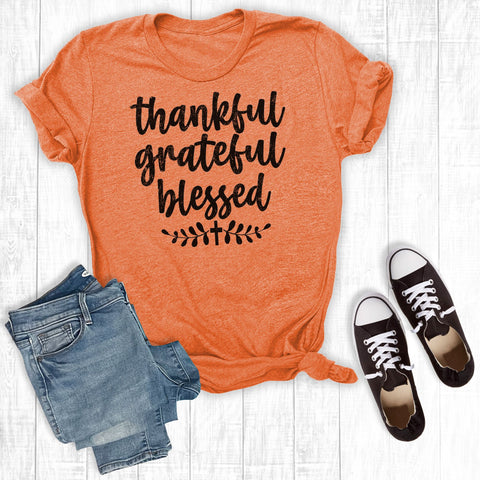 Thankful Grateful Orange