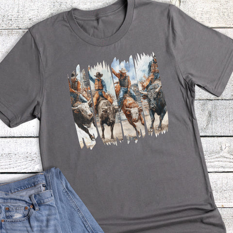 Western Boho Rodeo Bucking Bulls Graphic Tee