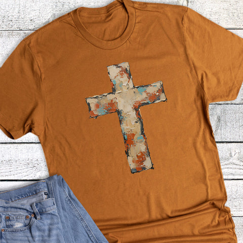 Faith Faux Brushstroke Cross Graphic Tee