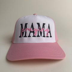 Retro Script Praying Mama Two-Toned Vintage Hat