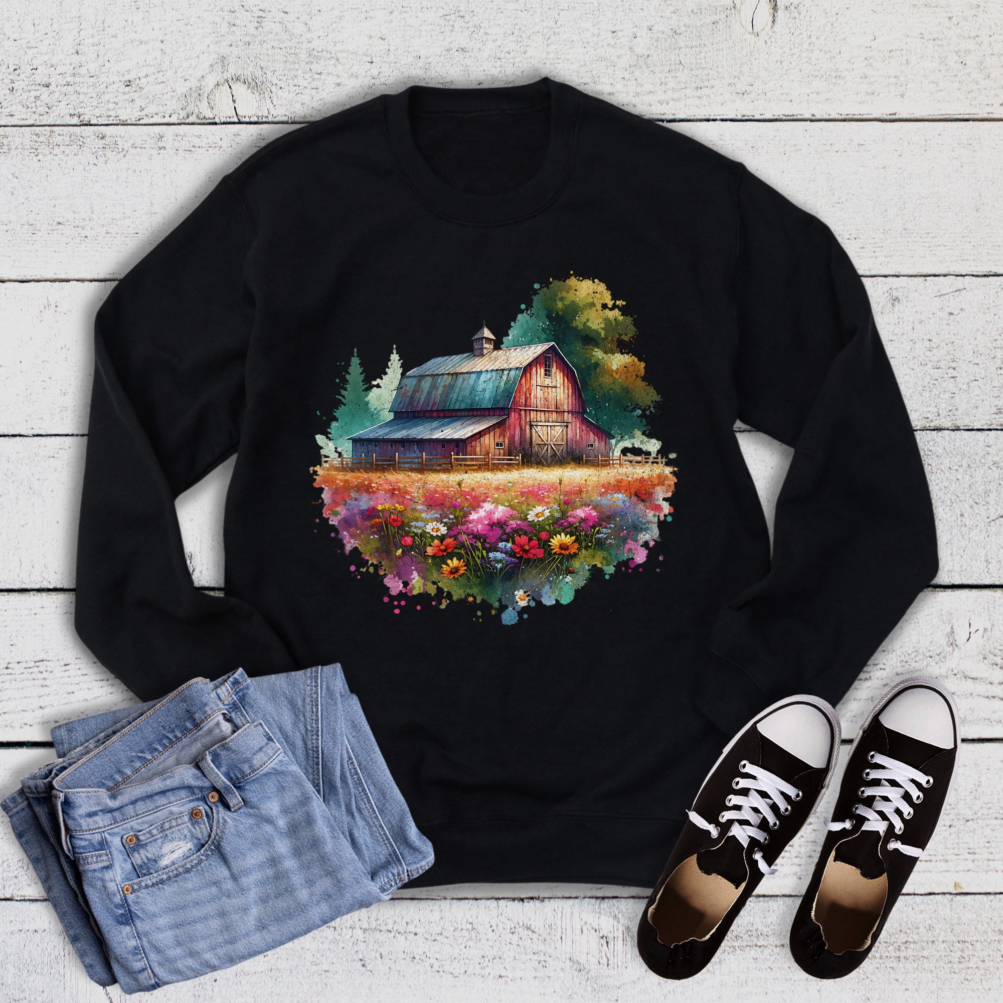 Boho Barn Splatter Sweatshirt