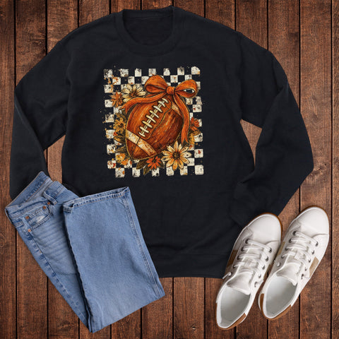 Boho Fall Floral Football Graphic Sweatshirt