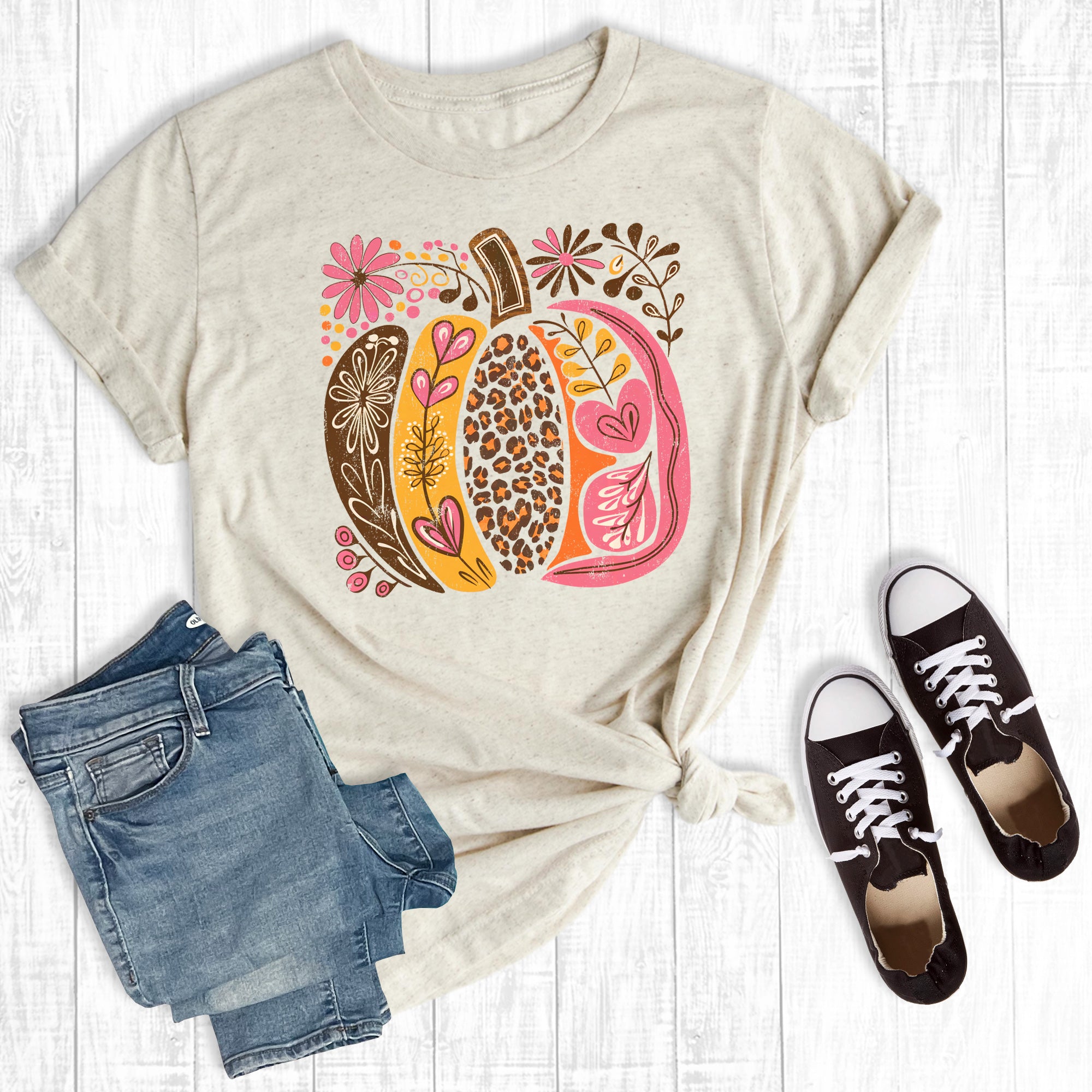 Boho Fall Floral Pumpkin