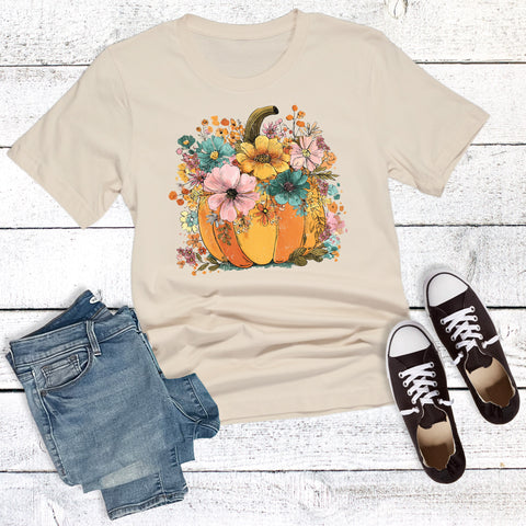 Boho Fall Floral Pumpkin