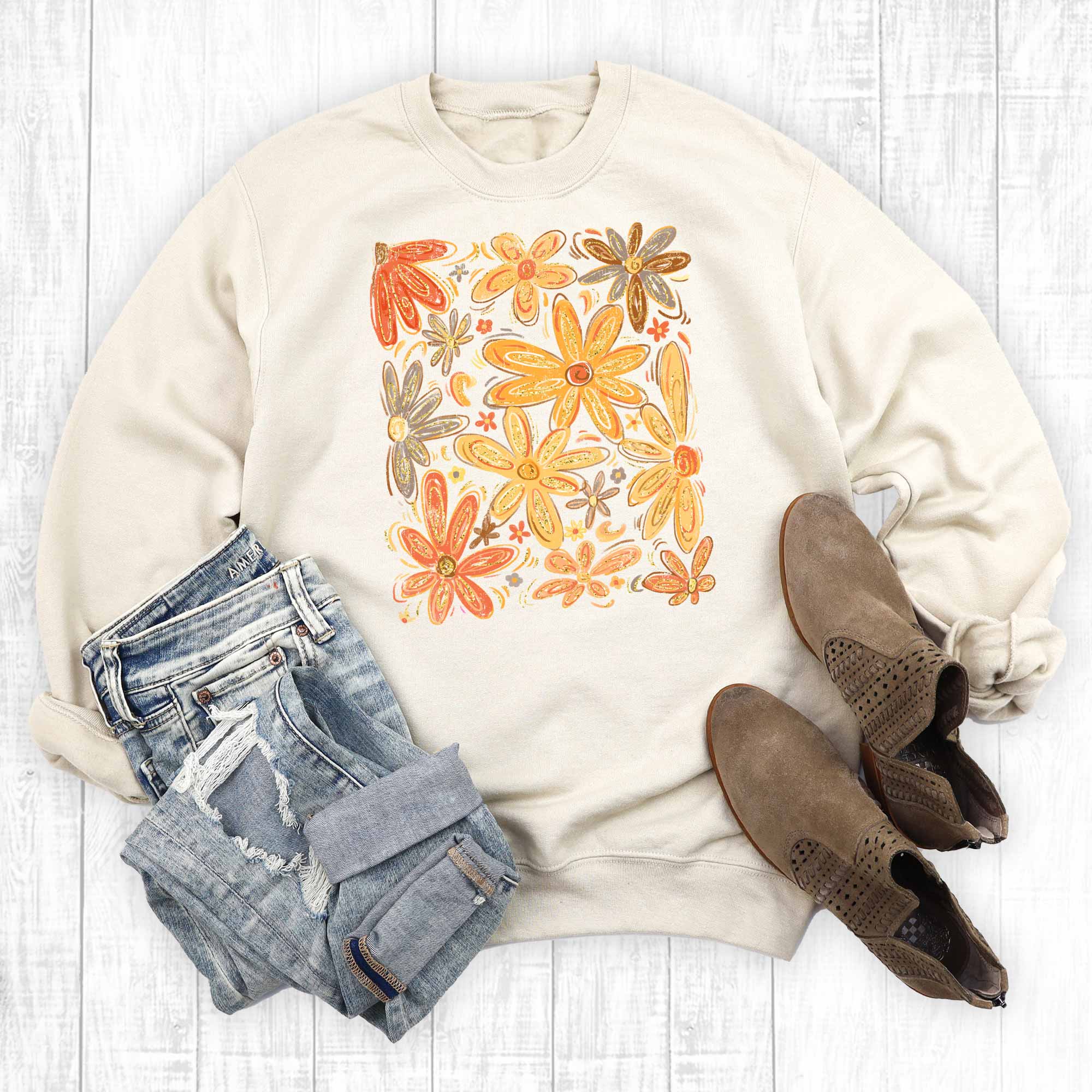 Boho Fall Florals Sweatshirt