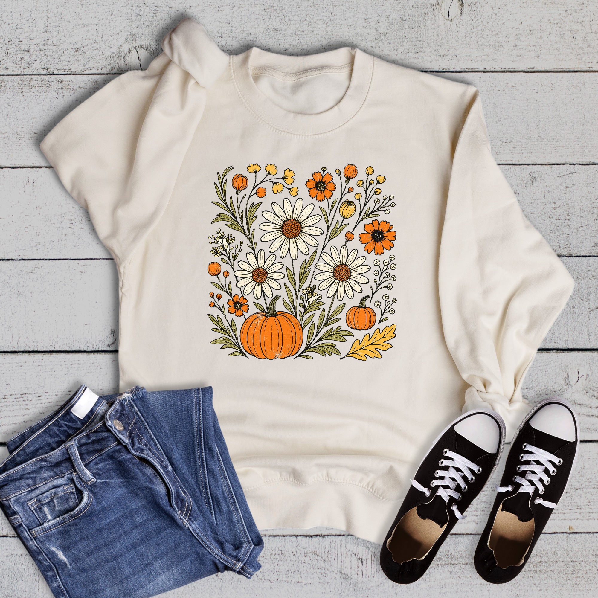 Boho Fall Pumpkins Sweatshirt