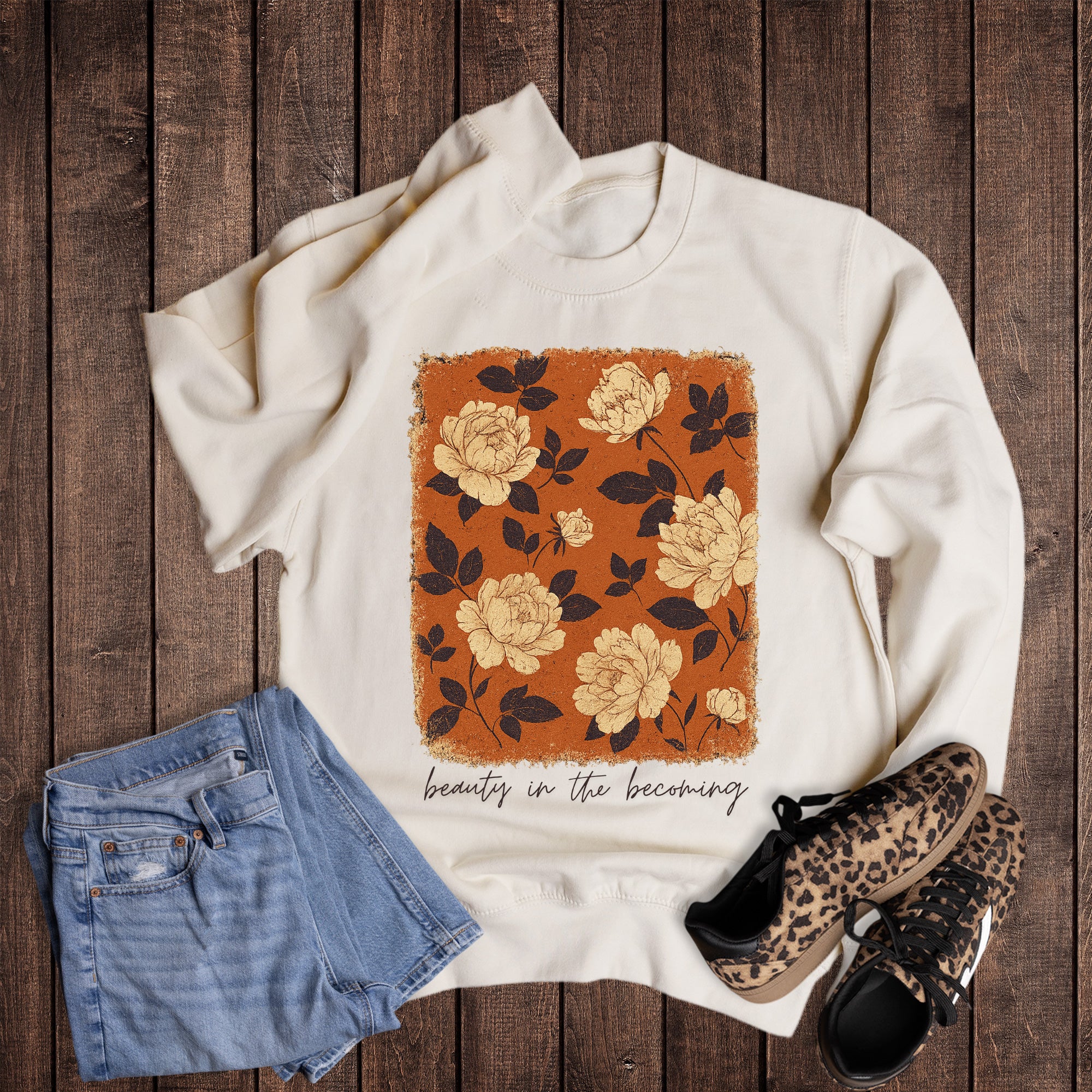 Boho Floral Beauty in the Becoming Sweatshirt