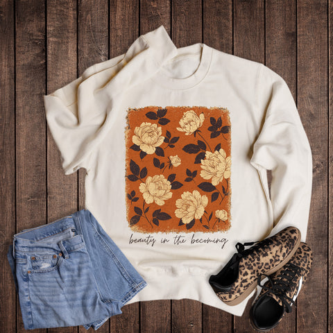 Boho Floral Beauty in the Becoming Sweatshirt