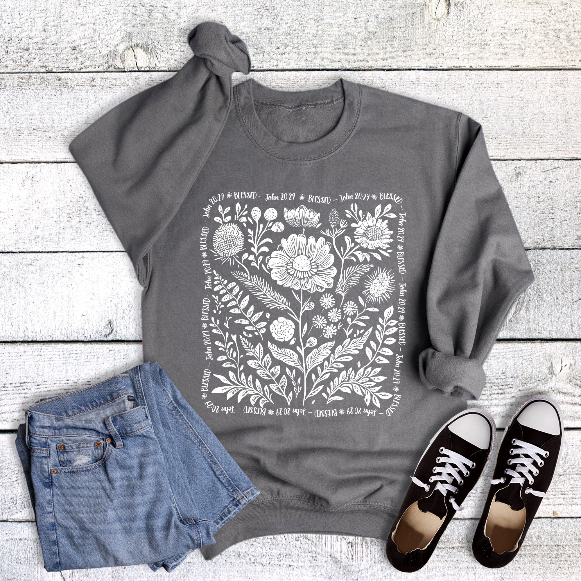 Boho Floral Faith Blessed Sweatshirt