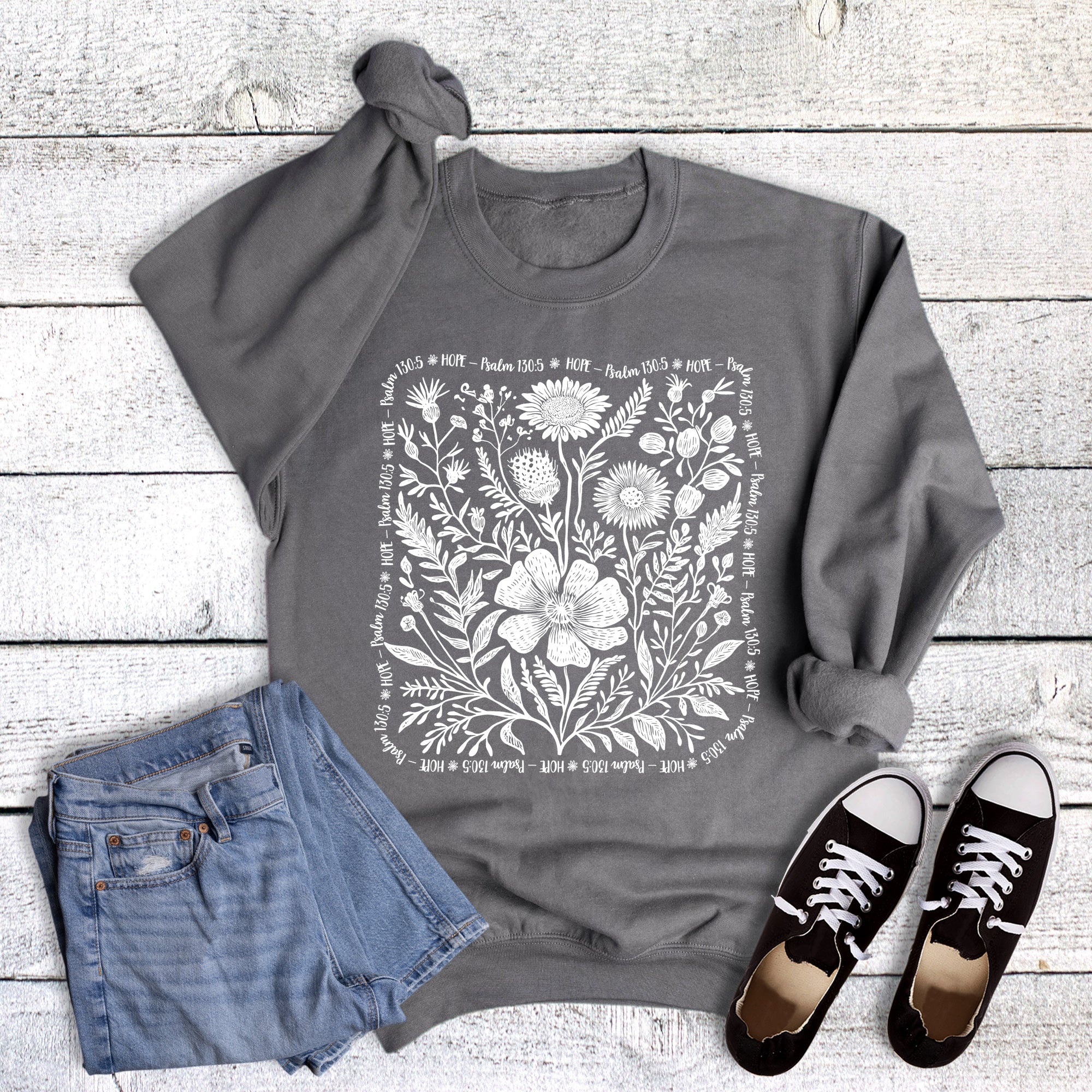 Boho Floral Faith Hope Sweatshirt