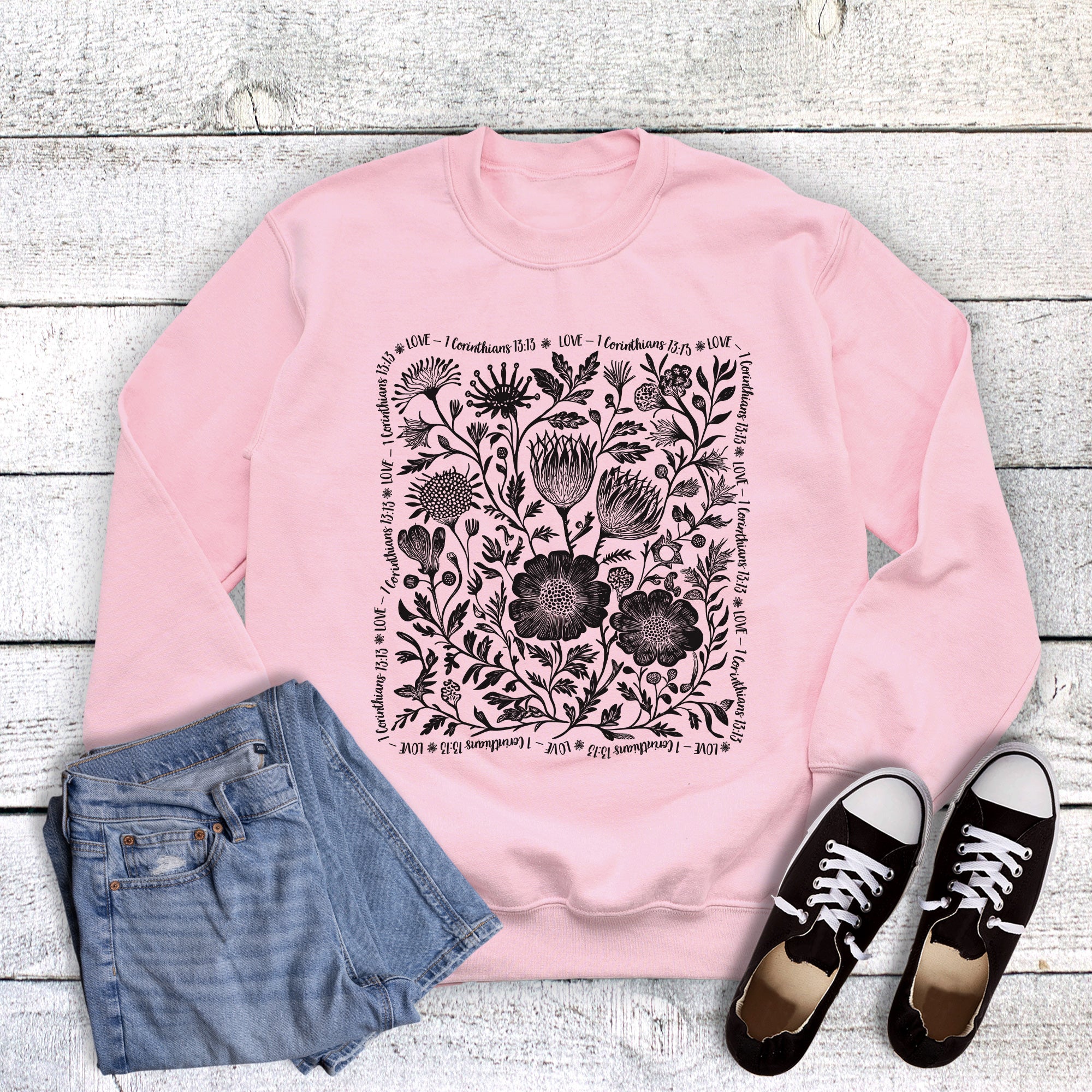 Boho Floral Faith Love Sweatshirt
