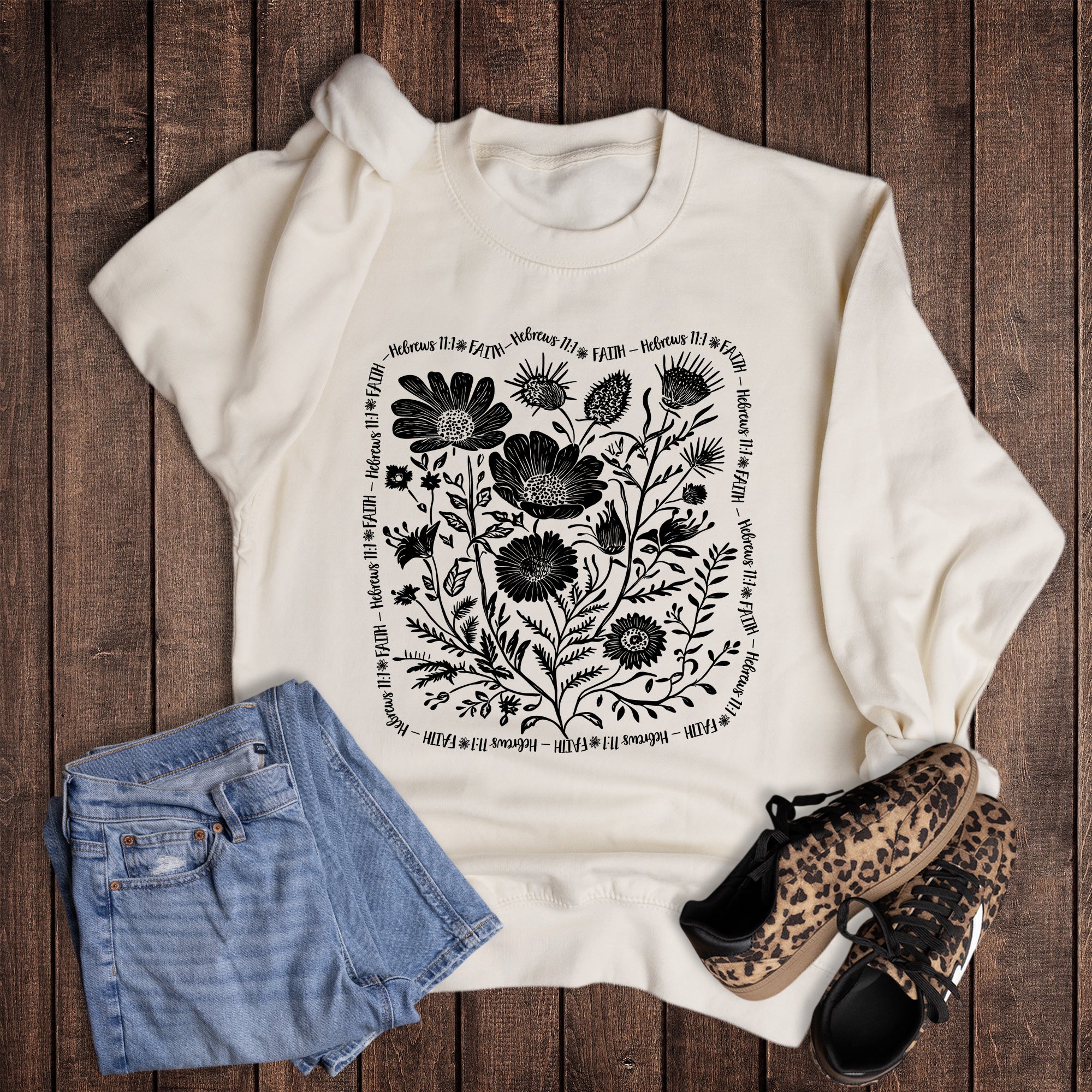 Boho Floral Faith Sweatshirt
