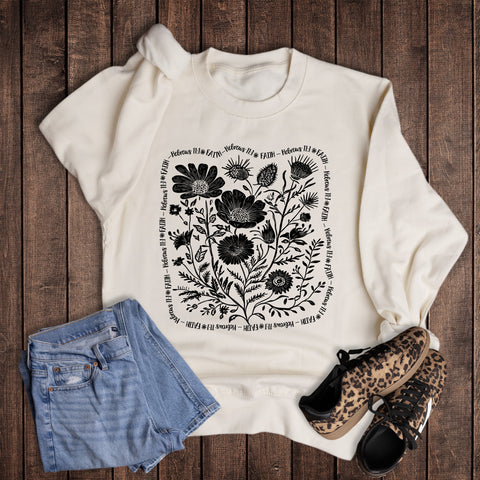 Boho Floral Faith Sweatshirt