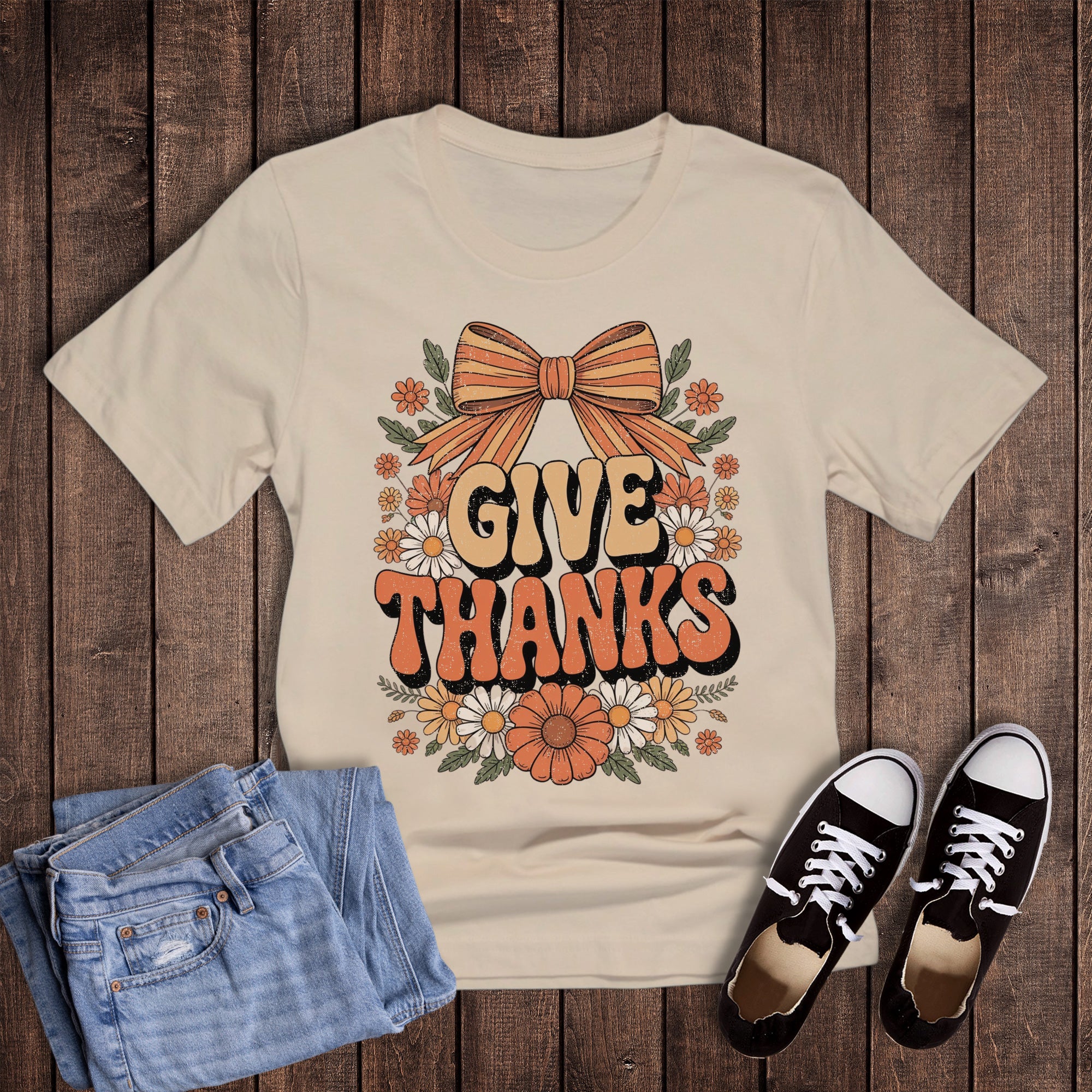 Boho Floral Give Thanks