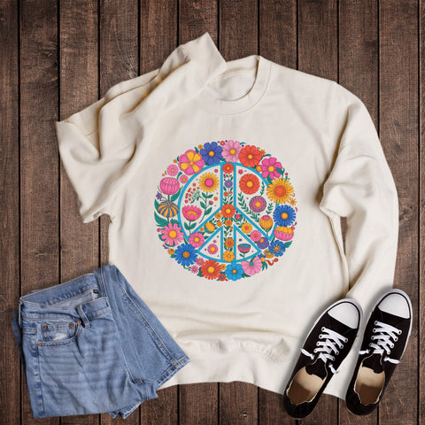 Boho Floral Peace Sweatshirt