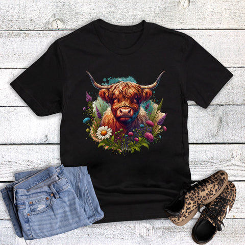 Boho Highland Cow Splatter