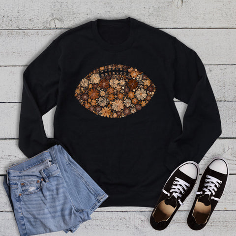 Boho Wildflower Football Sweatshirt