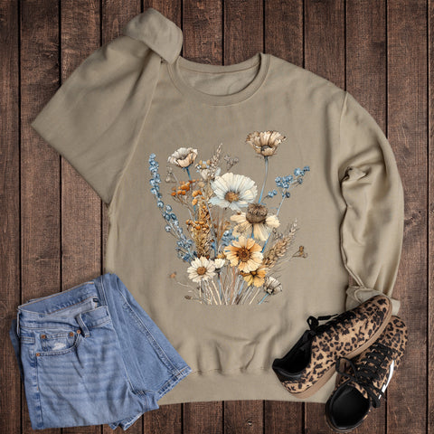Boho Wildflowers Bouquet Sweatshirt