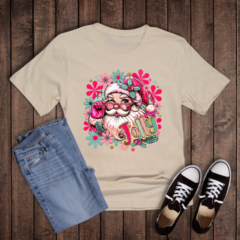 Christmas Boho Floral Jolly Santa