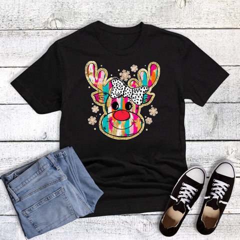 Christmas Colorful Glittery Reindeer