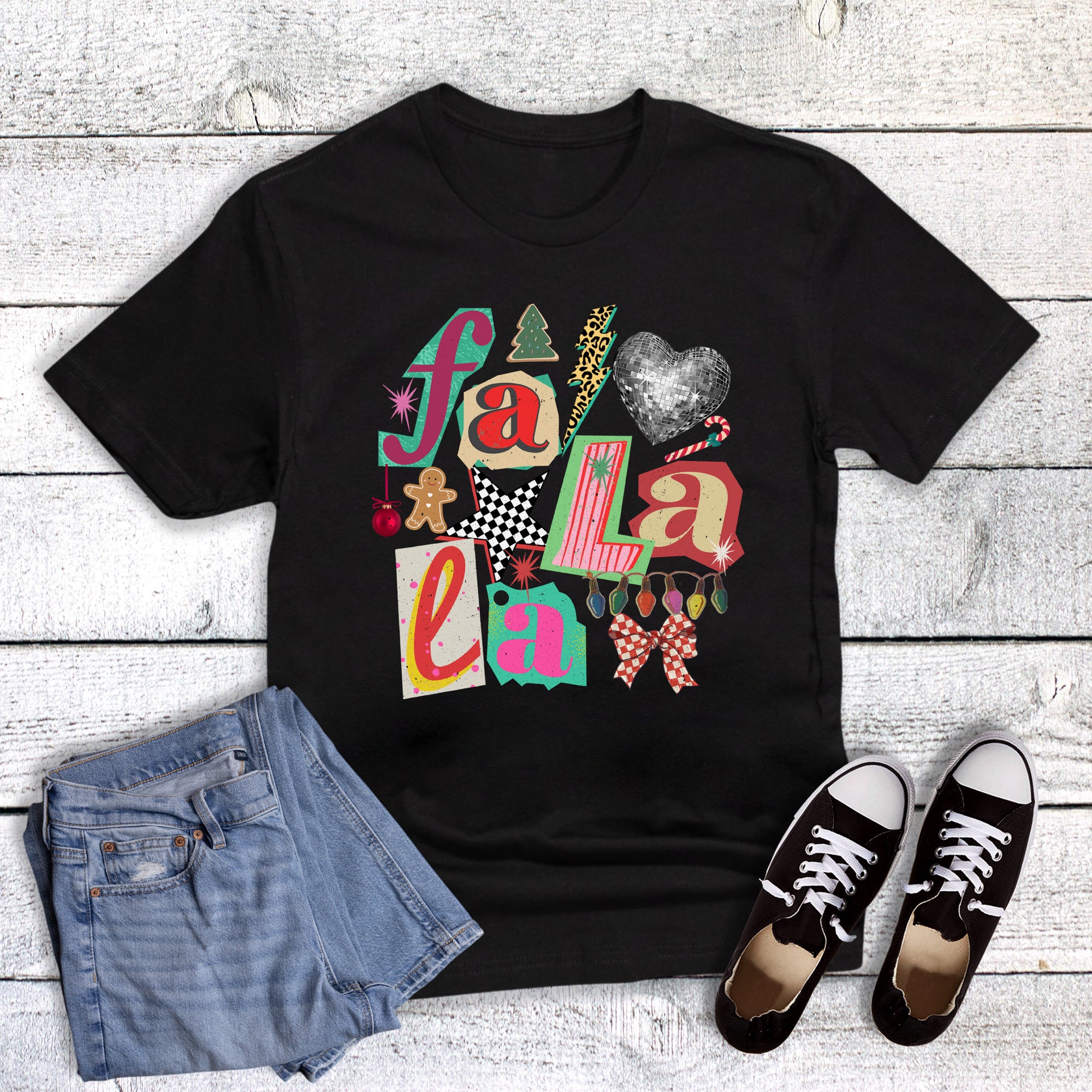 Christmas Fa La La Collage Letters