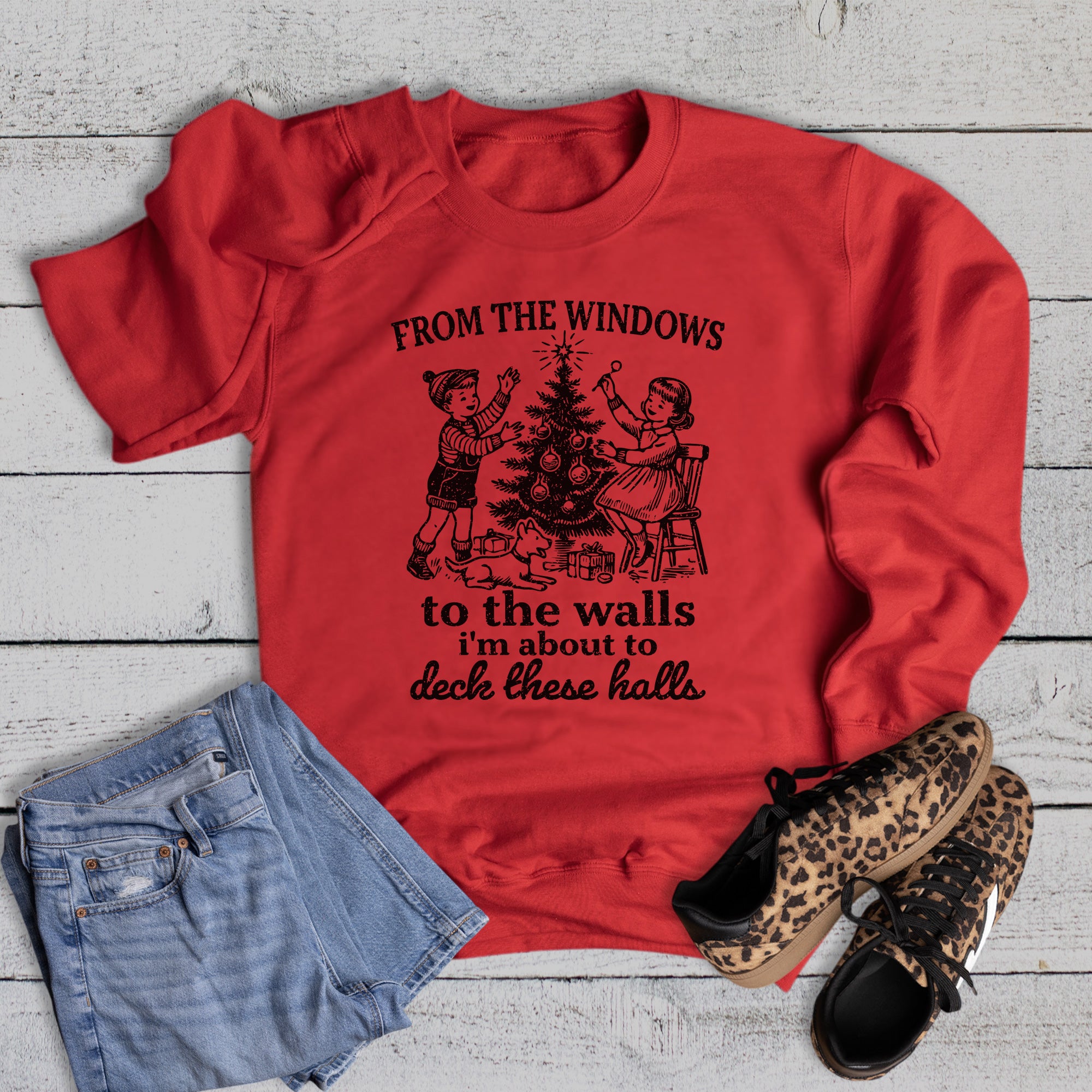 Christmas From the Windows to the Walls Graphic Sweatshirt