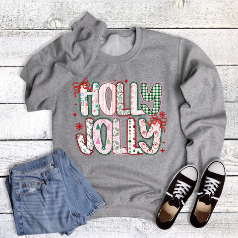 Christmas Holly Jolly Multi Pattern Sweatshirt