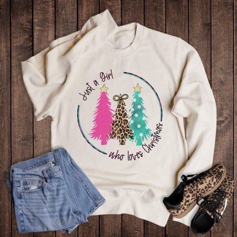 Christmas Just a Girl Who Loves Sweatshirt