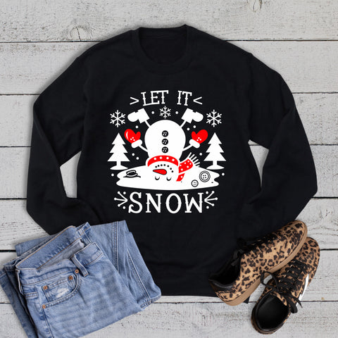 Christmas Let it Snow Snowman Sweatshirt