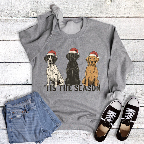 Christmas Pets Dogs Tis the Season Sweatshirt