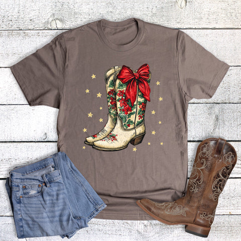 Christmas Red Bow Boots