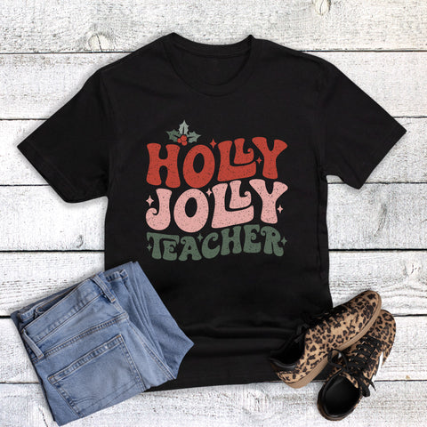 Christmas Retro Holly Jolly Teacher