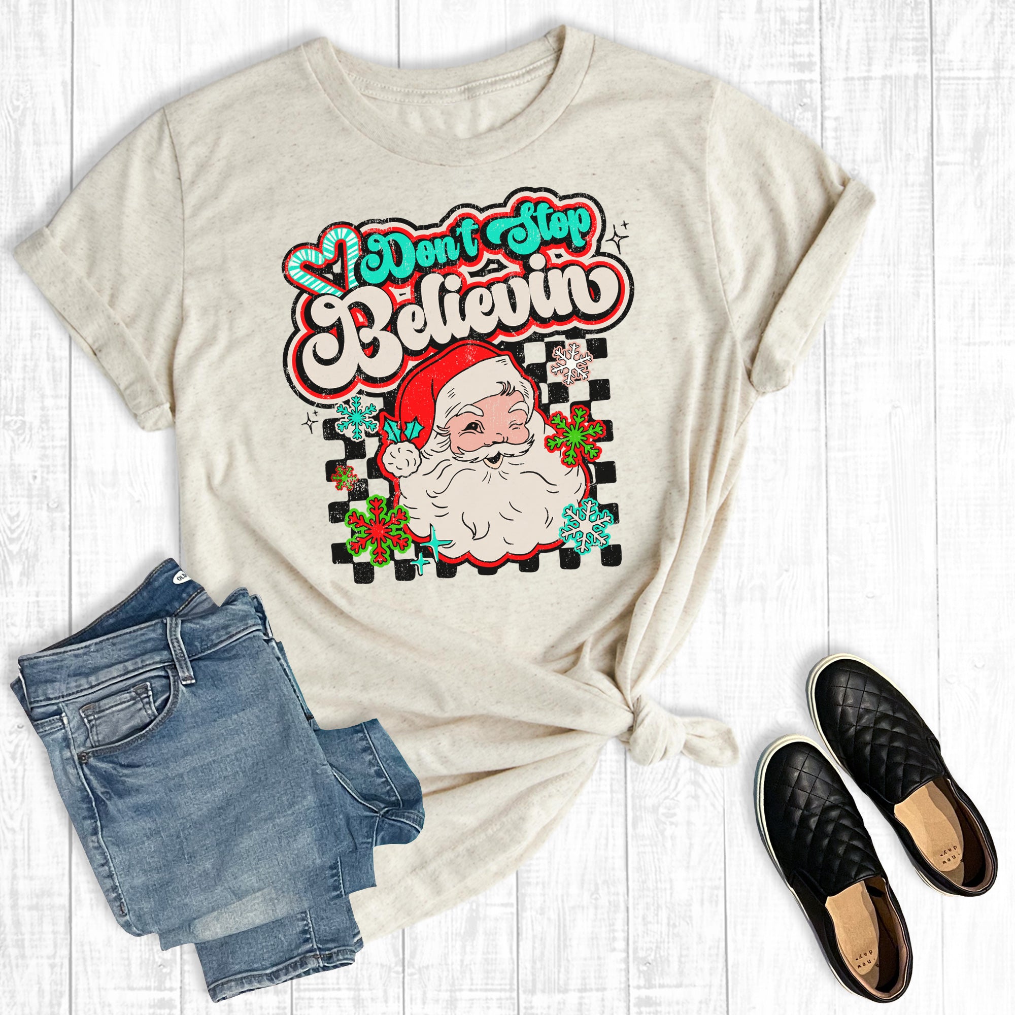 Christmas Santa Don't Stop Believin'