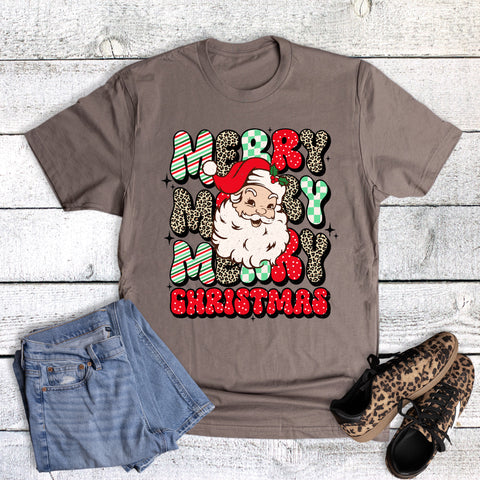 Christmas Santa Stacked Merry