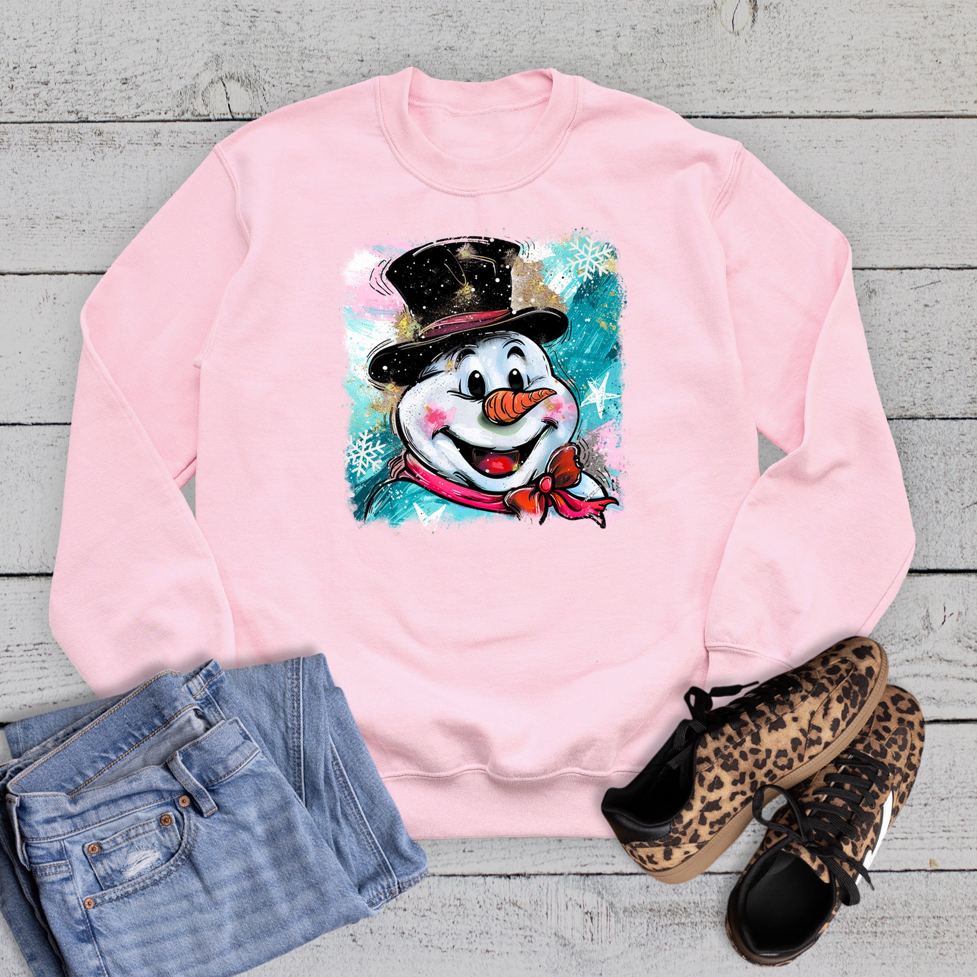 Christmas Smiley Snowman Sweatshirt