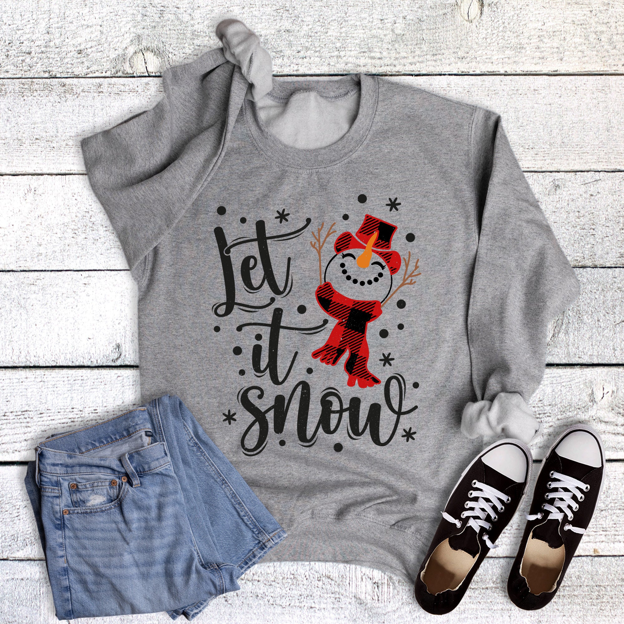 Christmas Snowman Let it Snow Sweatshirt