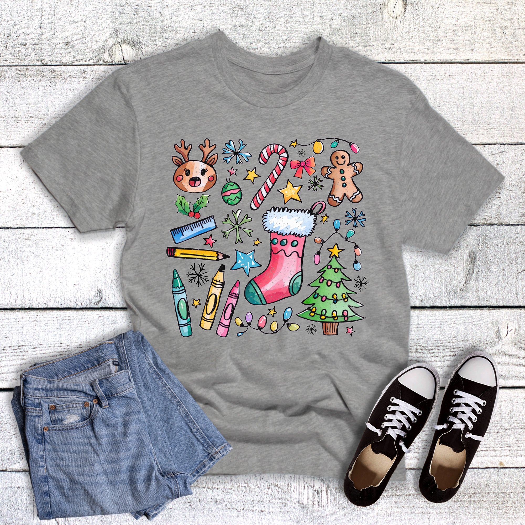 Christmas Teacher Crayons Pencil Collage