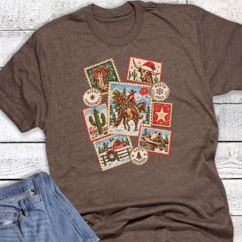 Christmas Western Retro Stamps