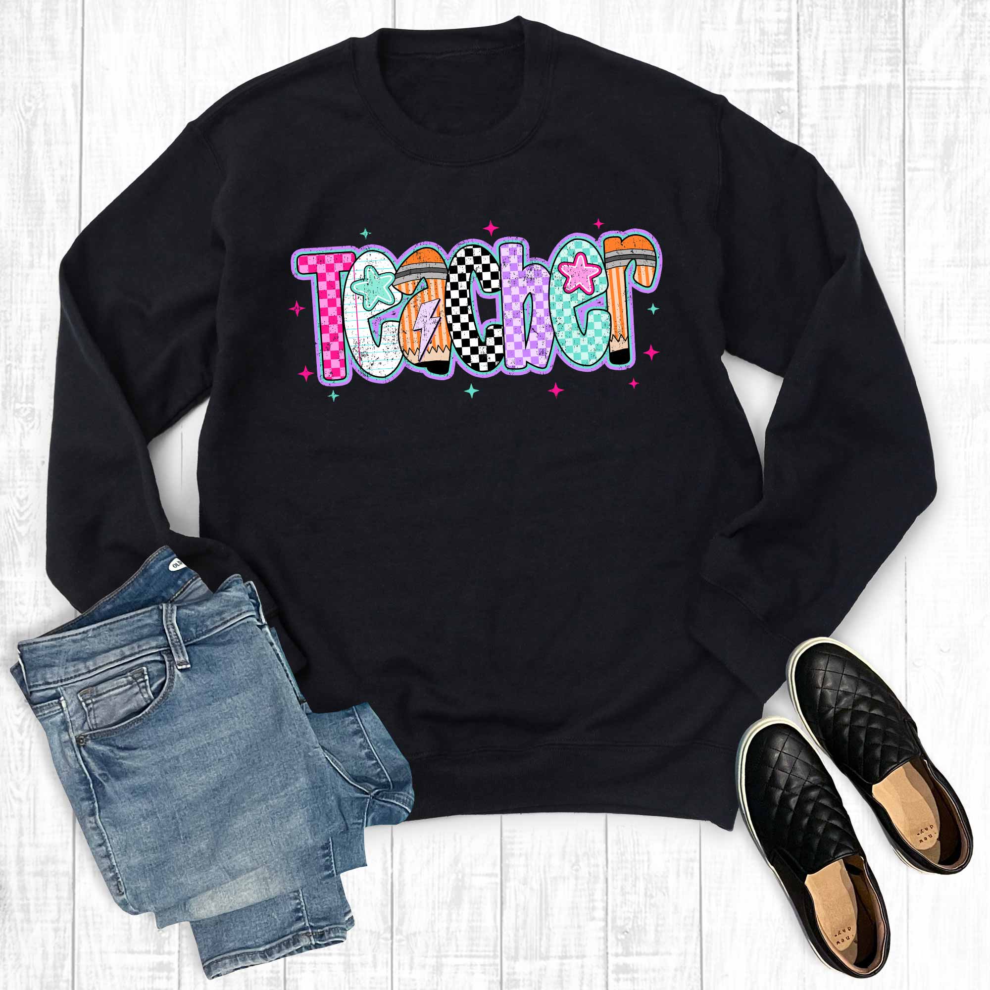 Coquette Teacher Graphic Sweatshirt