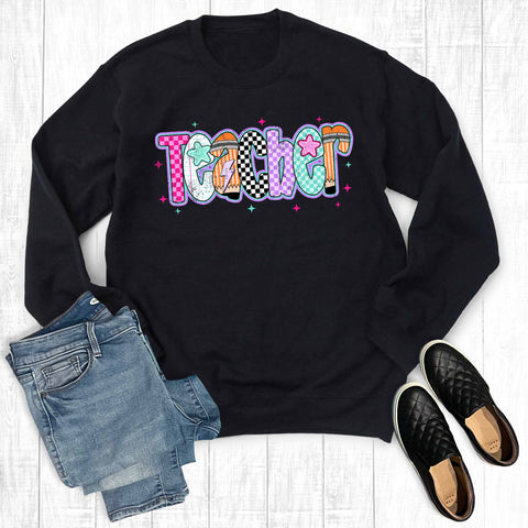 Coquette Teacher Graphic Sweatshirt