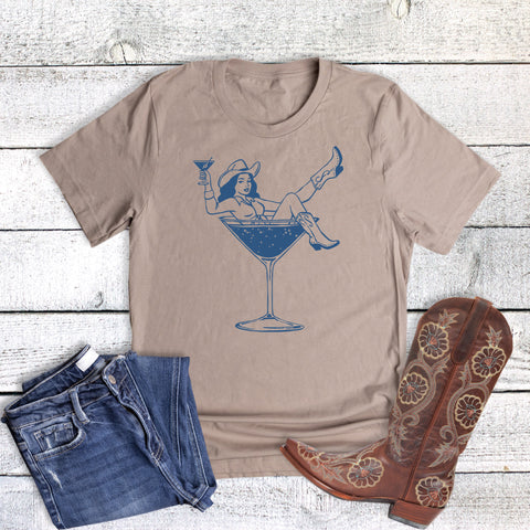 Cowgirl in Martini Glass