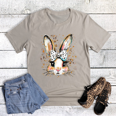 Easter Bunny Splatter Bow