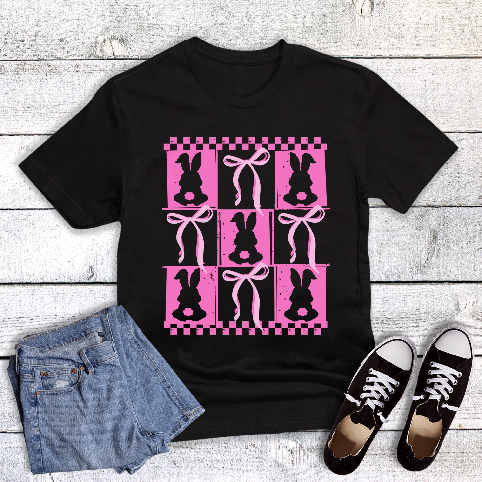 Easter Check Bunny and Bows