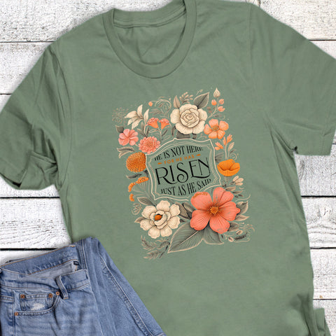 Easter Faith Boho He Is Risen Graphic Tee