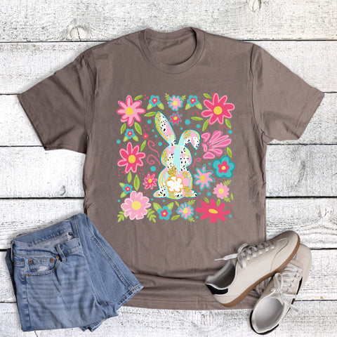 Easter Spotted Bunny and Florals