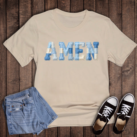 Faith Faux Quilted Amen Graphic Tee
