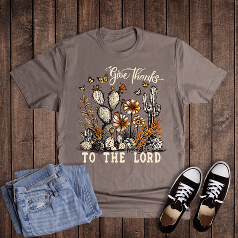 Faith Give Thanks to the Lord Cactus