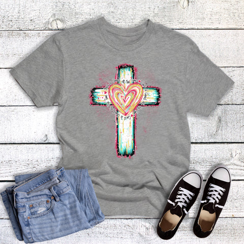 Faith God is Good Heart Cross