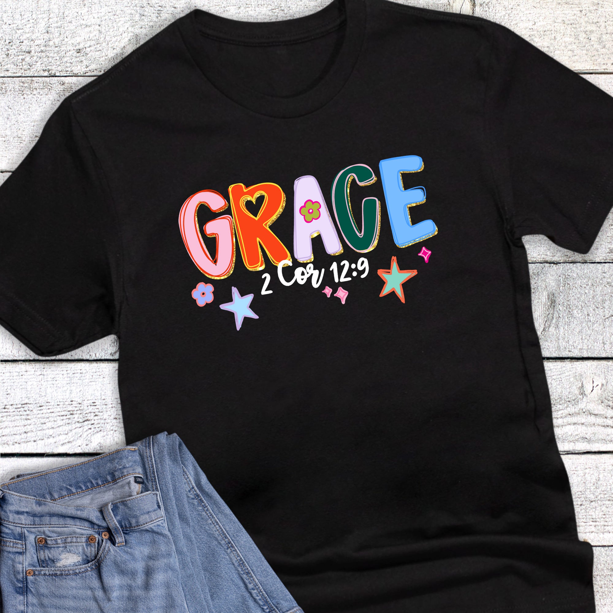 Faith Grace Star 2 Corinthians Graphic Tee