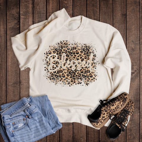Faith Leopard Blessed Sweatshirt